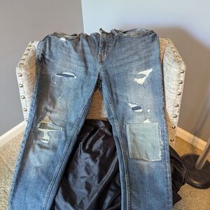 Distressed Blue Jeans